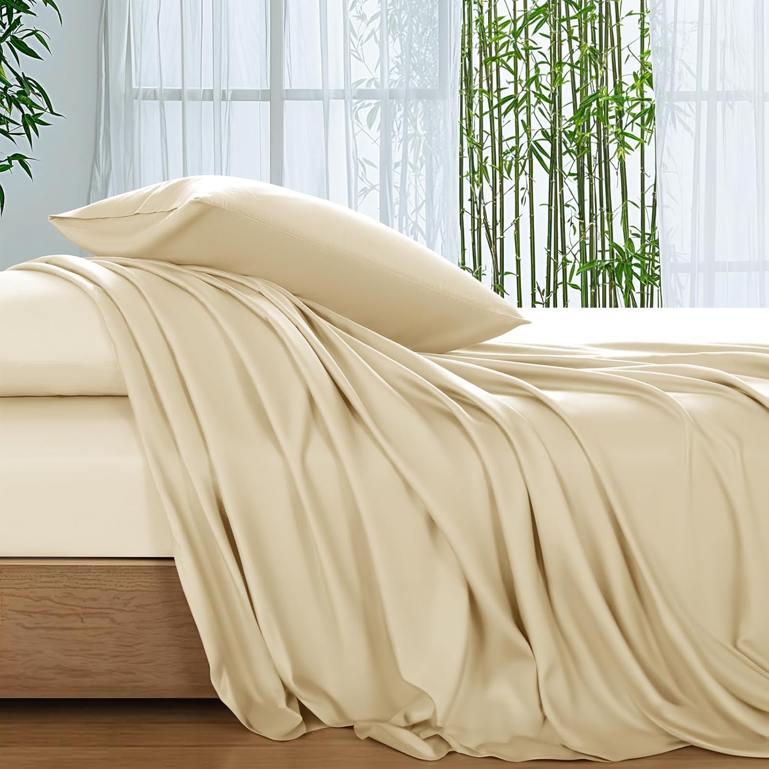 Bamboo Sheets Queen Size - Ultra Breathable & Cooling Bedding