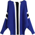 Boat Neck Batwing Sweater for Women - Oversized Ribbed Knit Pullover