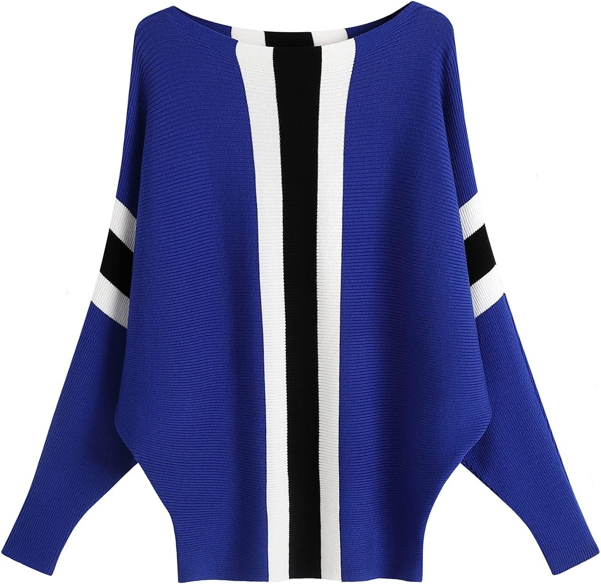 GABERLY Boat Neck Batwing Sleeves Oversized Sweater for Women