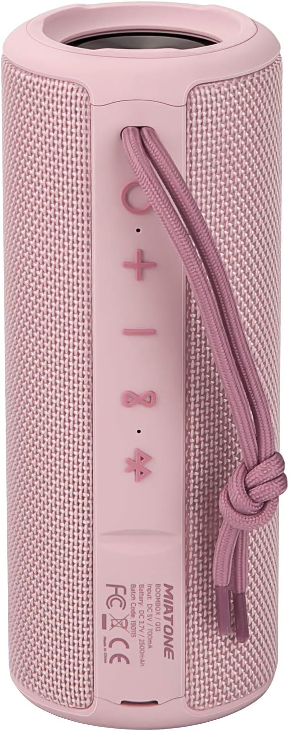 MIATONE Pink Waterproof Bluetooth Speaker - Perfect Gift for Her!