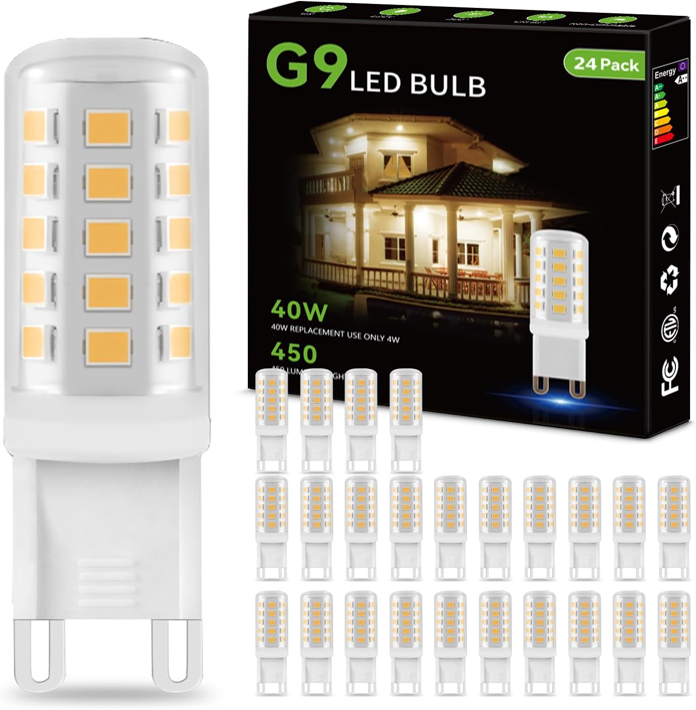 G9 LED Bulb 24 Pack 4W Equivalent 40 Watt Energy Saving Lights