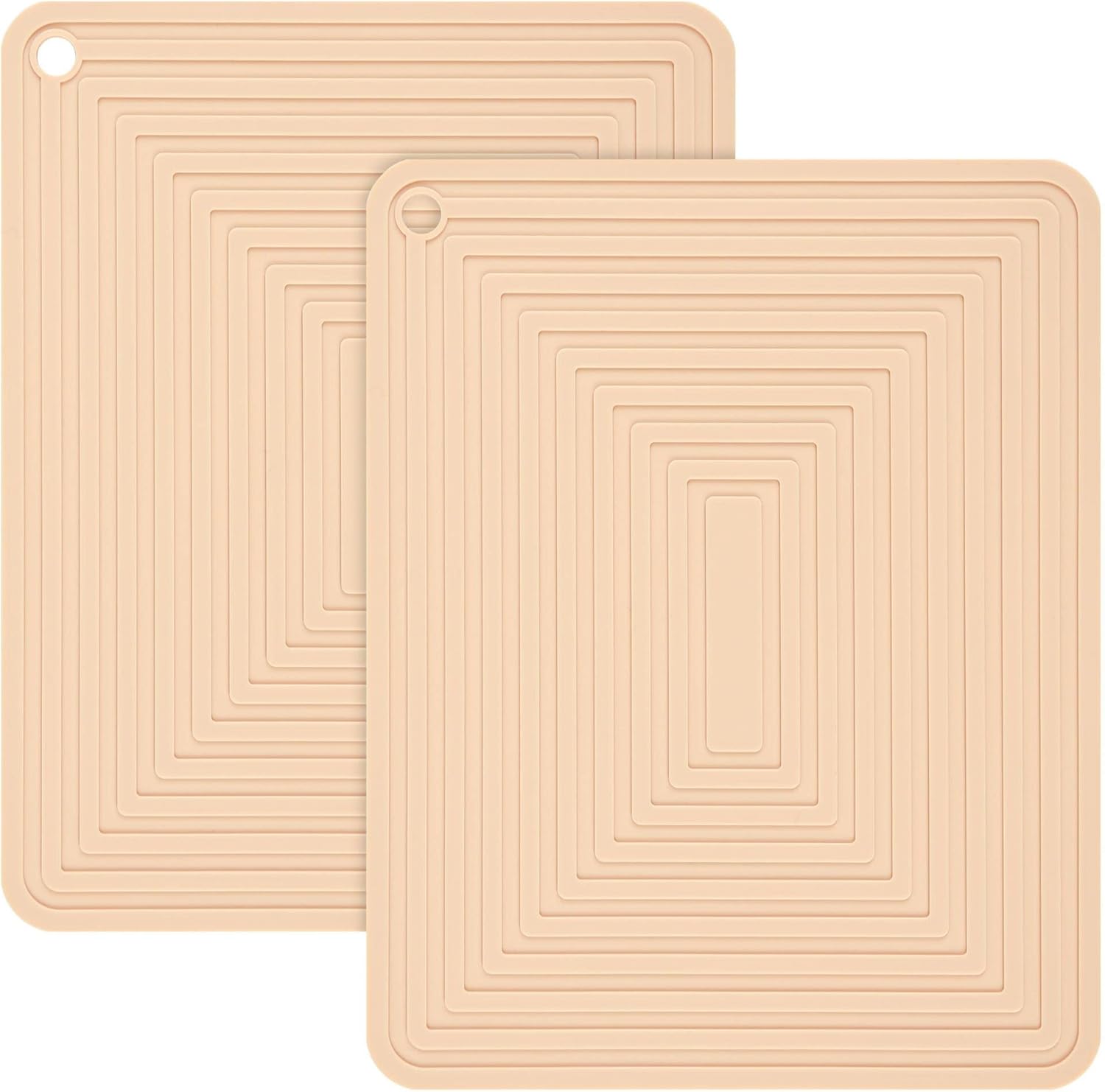 Non-Slip Heat Resistant Silicone Trivets x2 Beige