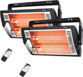 Electric Garage Heater 2-Pack - Ceiling Mounted Radiant Quartz Heaters