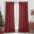LAMIT 90 in Burgundy Red Linen Curtains - Light Filtering Panels