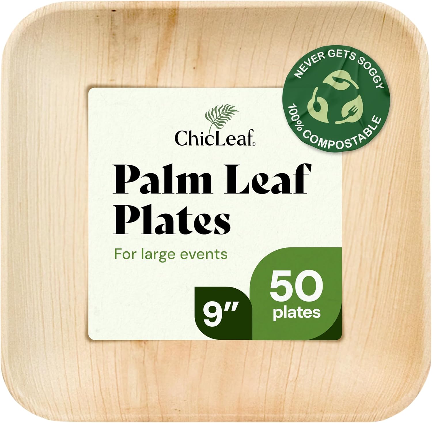 Chic Leaf Palm Leaf Plates - Eco-Friendly 9-Inch Disposable Dishware