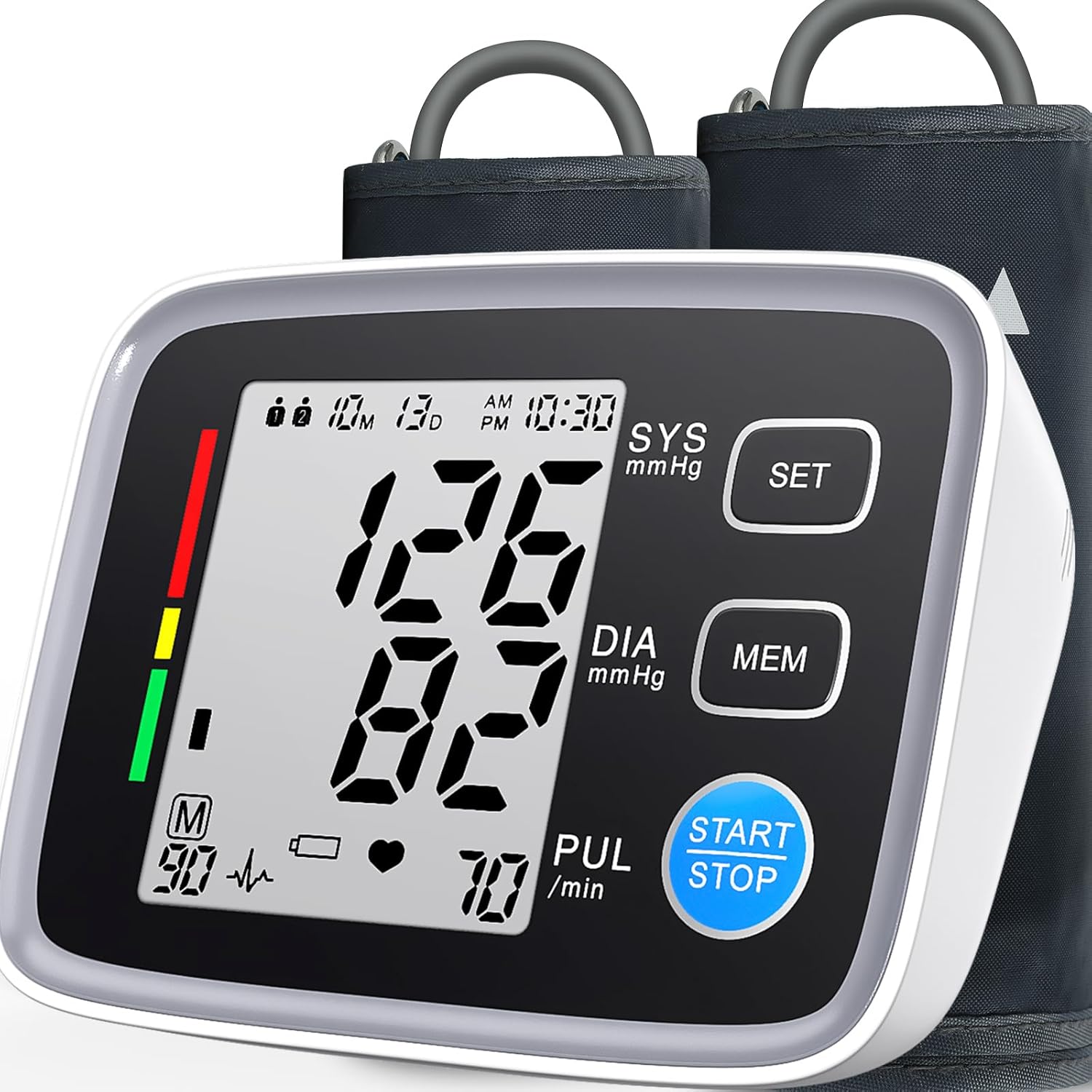 Upper Arm Blood Pressure Monitor with Two Cuff Sizes for Home Use