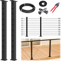 Cable Railing Post Kit 36in 5-10ft Modular - Black Cable System