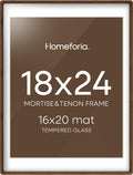 Homeforia 18x24 Mortise & Tenon Walnut Frame with Mat - Clean Display
