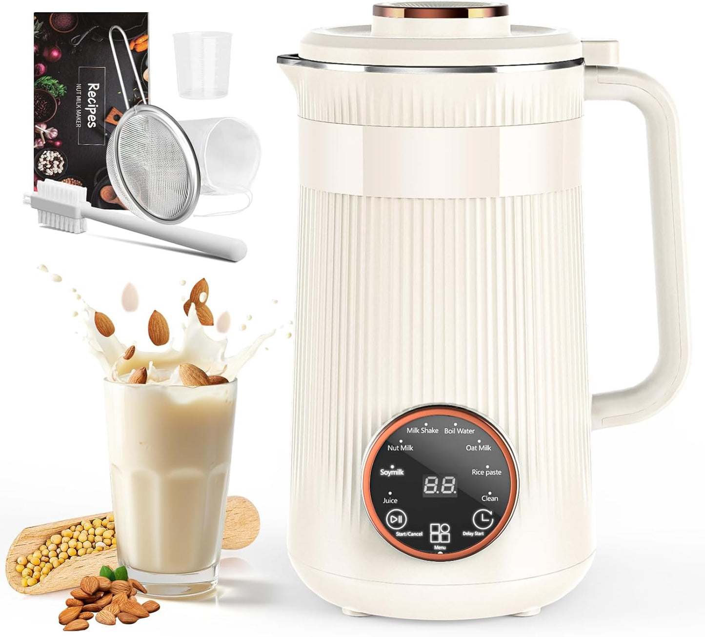 8 in 1 Automatic Nut Milk Maker for Homemade Plant-Based Milks