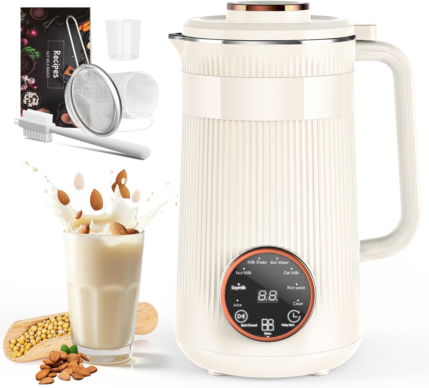 8 in 1 Automatic Nut Milk Maker for Homemade Plant-Based Milks