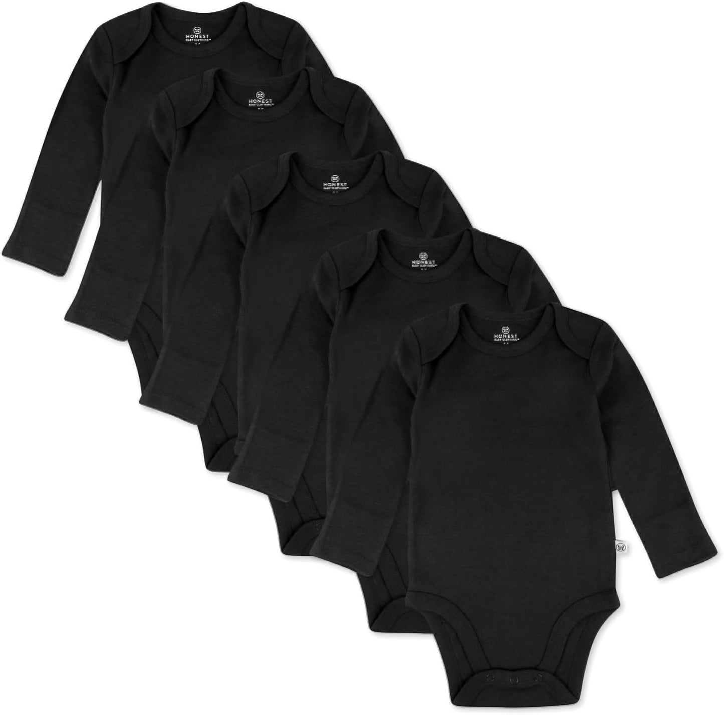 HonestBaby 5-Pack Long Sleeve Bodysuits for Baby Boys - Organic Cotton