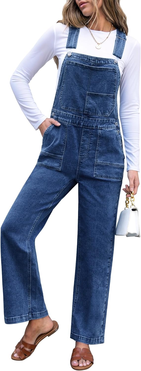 Luvamia Jean Overalls for Women: Casual Stretchy Denim Jumpsuit