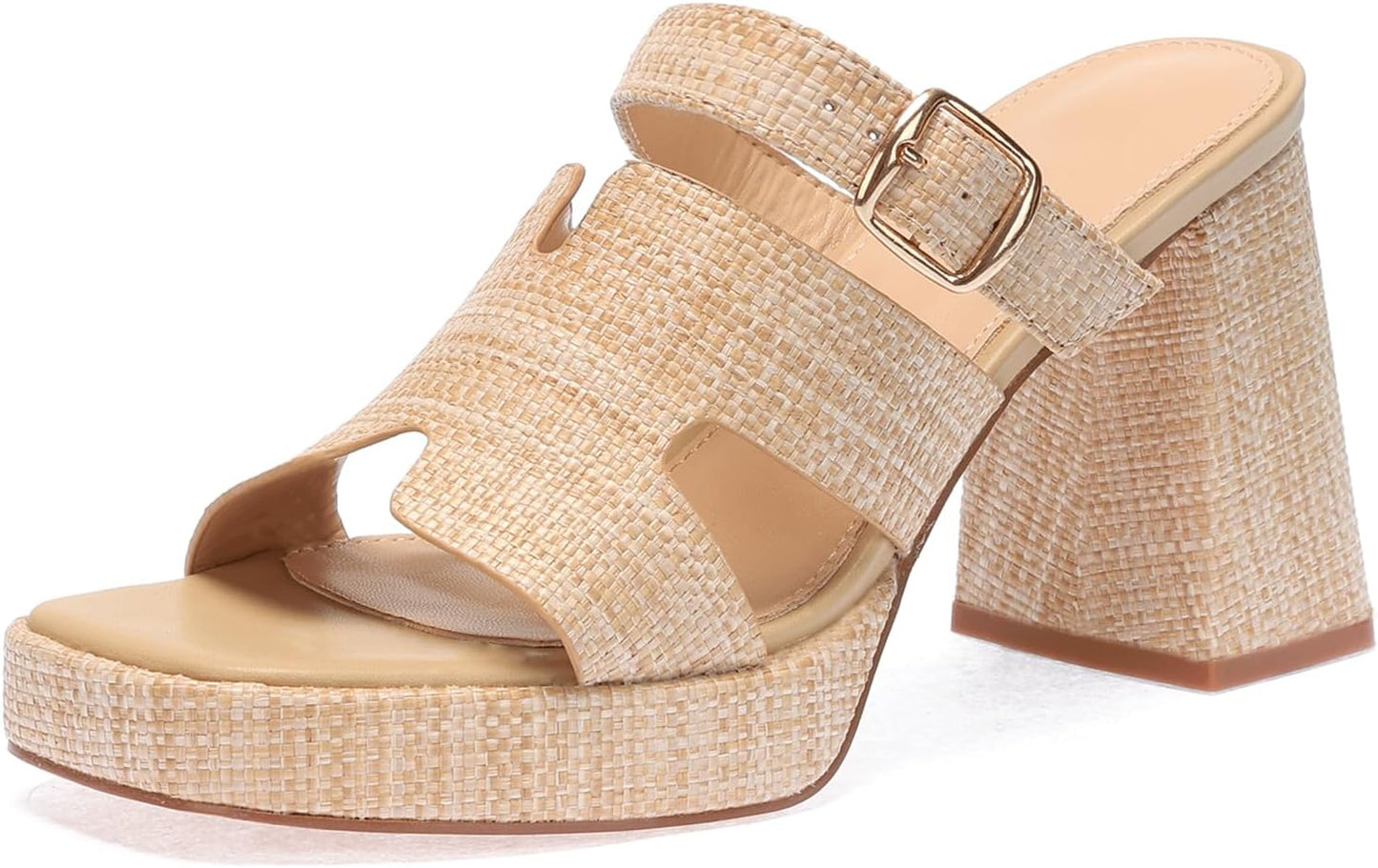Monrovia Raffia Heeled Sandals: Stylish Summer Open Toe Mules