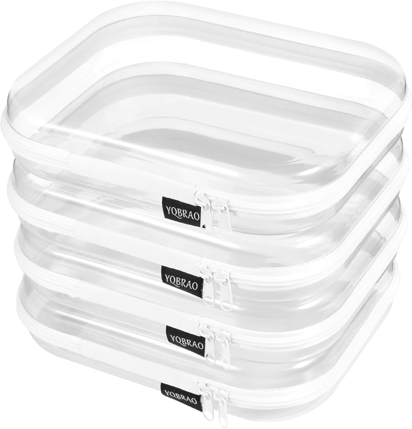 Clear Hard Shell Zipper Case Set for Travel and Organization