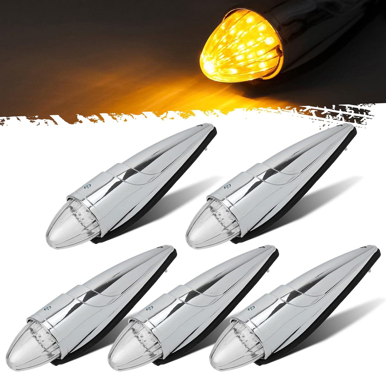 Bright Amber Yellow LED Cab Marker Lights for Heavy Duty Trucks
