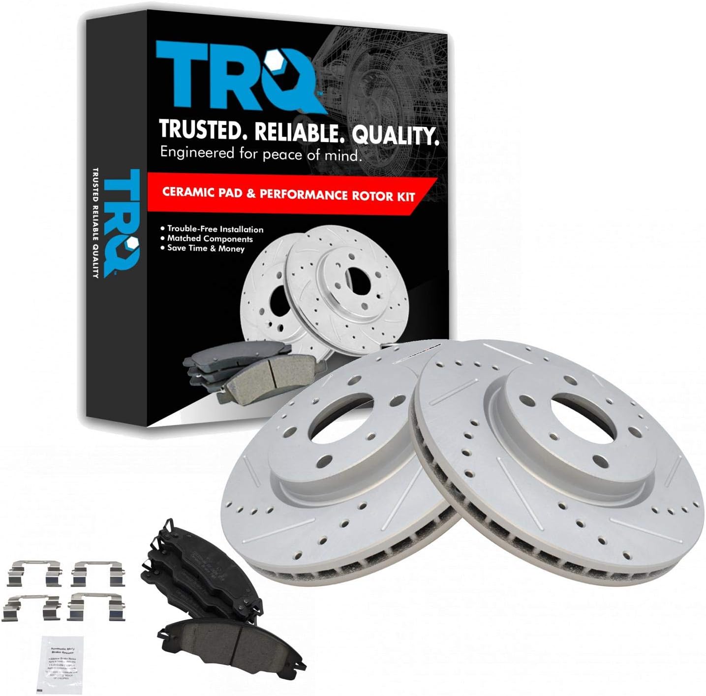 TRQ Front Performance Brake Pad & Rotor Kit for Ford Focus