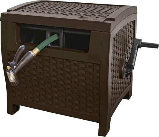 Suncast 175 ft Wicker Style Resin Hose Hideaway for Gardens