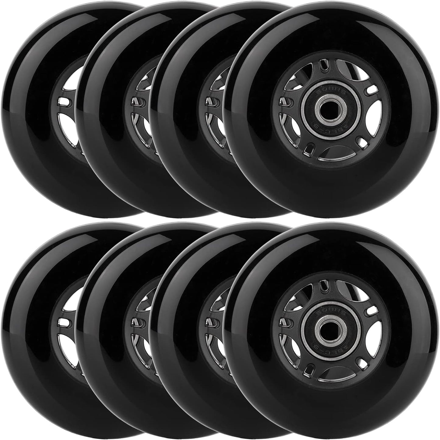 Inline Skate Wheels for Outdoor & Indoor Use - 8-Pack Set