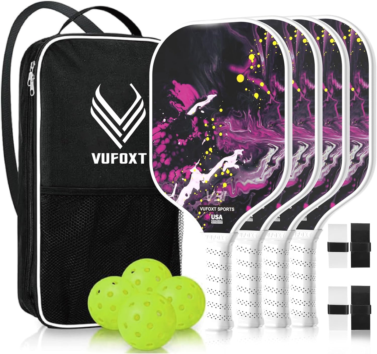 Pickleball Paddles Set of 2/4 - USAPA Approved Carbon Fiber