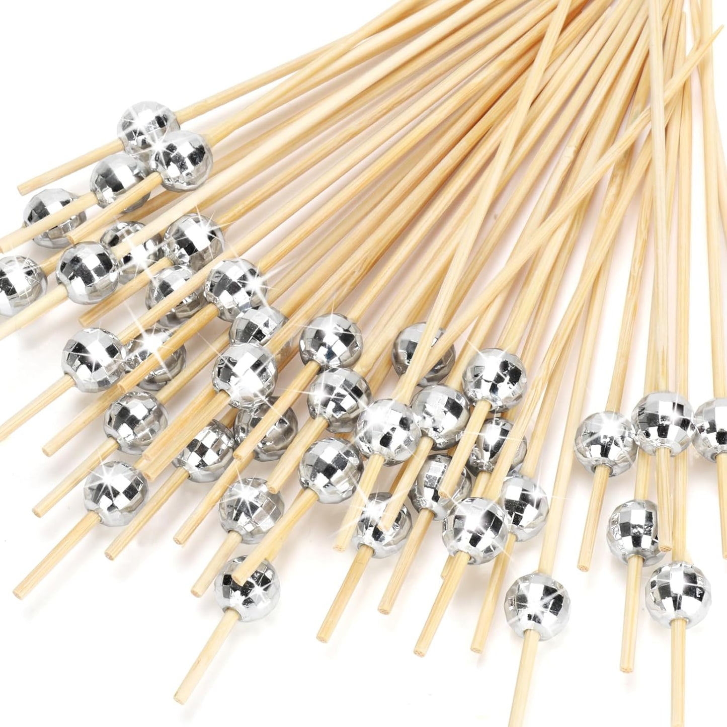 Disco Ball Bamboo Picks - Glitzy Party Decor