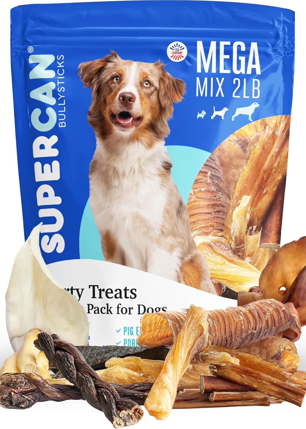 Supercan Mega Mix Natural Dog Treats for Healthy Chewing