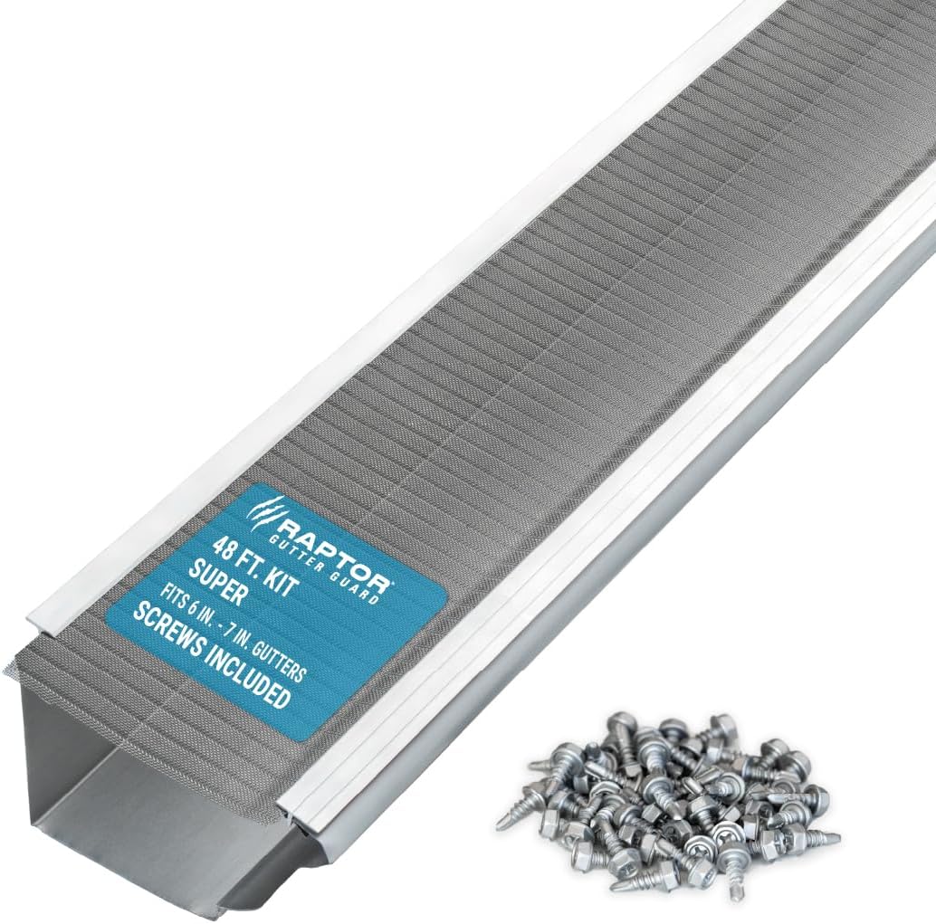 Raptor Gutter Guard Kit - 48 FT Stainless Steel Micro-Mesh