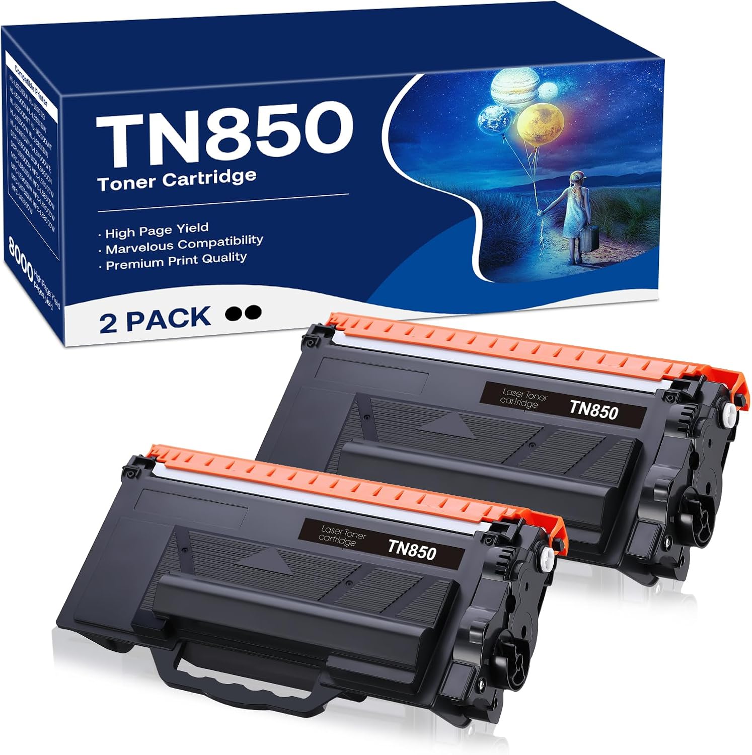 TN850 Compatible Toner Cartridges for Brother Printers - High Yield