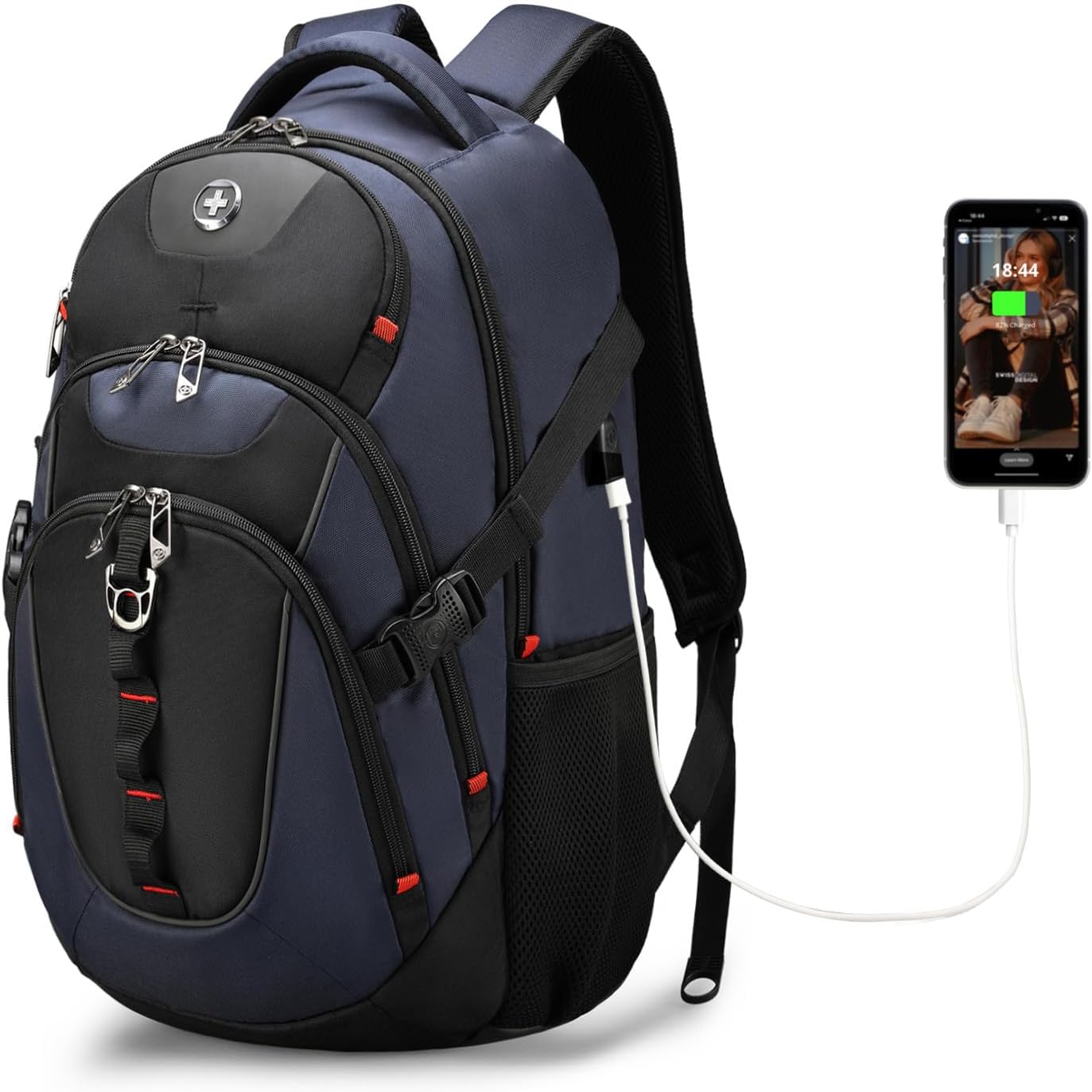 Swissdigital Design Laptop Backpack with USB Charging Port