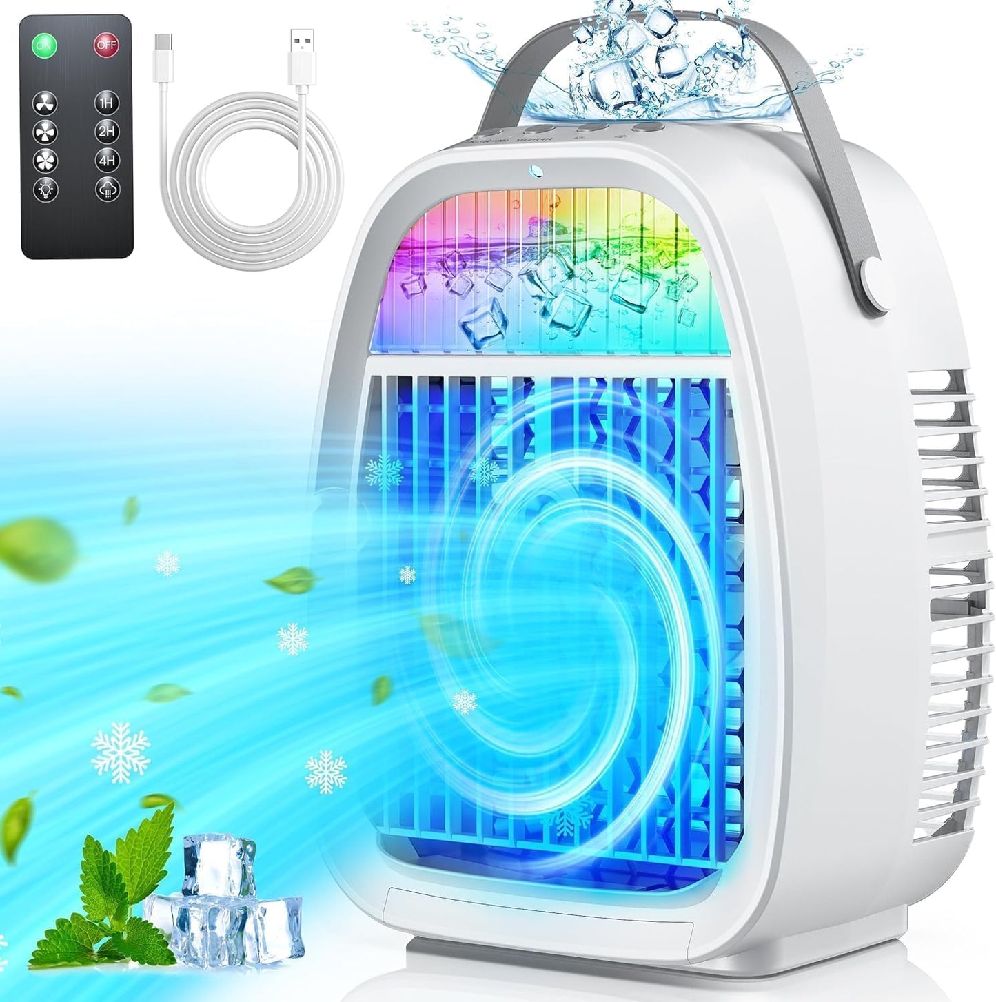 JYew Portable 4-in-1 Air Cooler: Powerful Cooling Anywhere