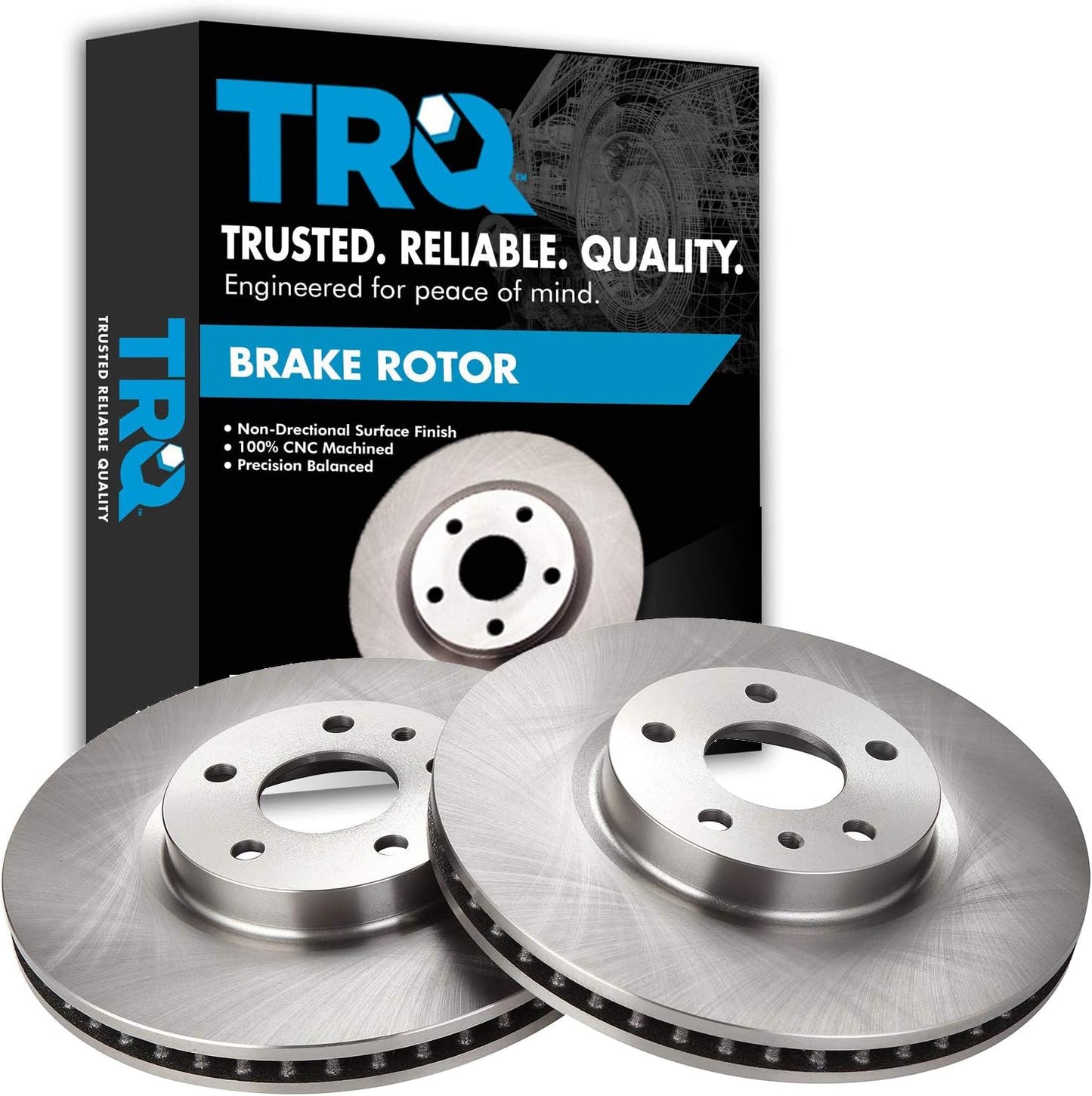 TRQ Front Brake Rotors Set Vented for 2013-2020 Ford Fusion