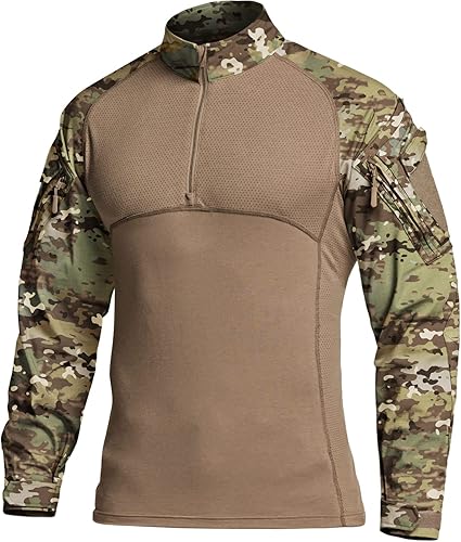 CQR Men's Combat Shirt Tactical 1/4 Zip Assault Long Sleeve