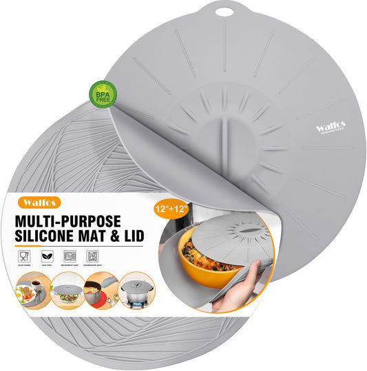 Walfos Silicone Mat & Lid Set: Heat Resistant & Multi-Purpose