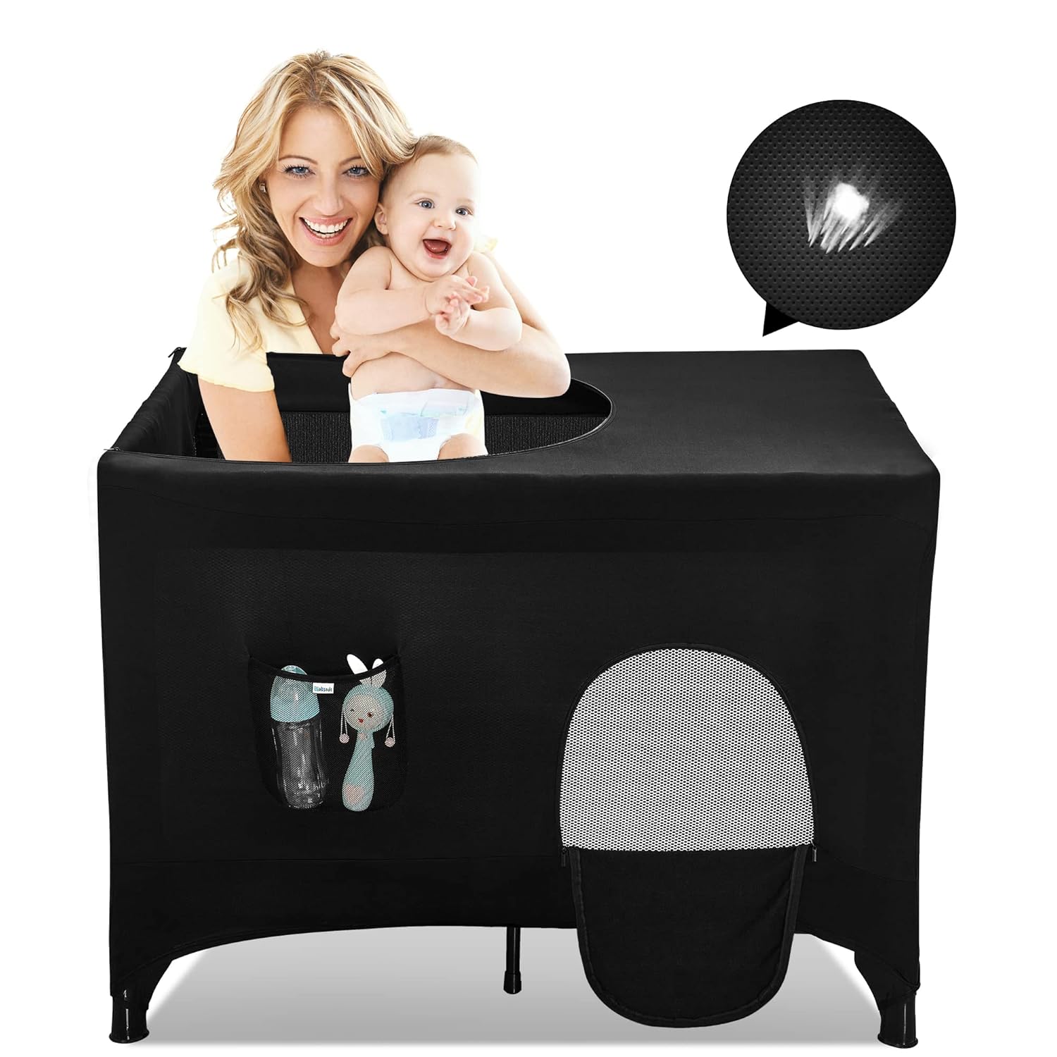 Portable Blackout Canopy for Pack N Play Cribs
