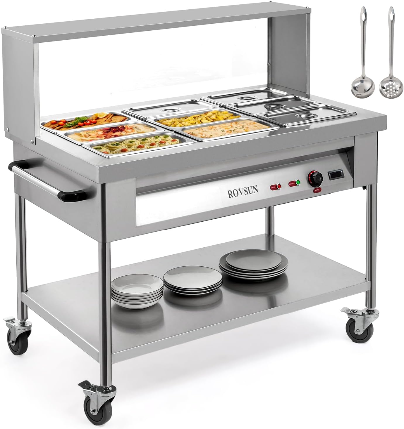 ROVSUN Electric Commercial Food Warmer for Buffets and Events
