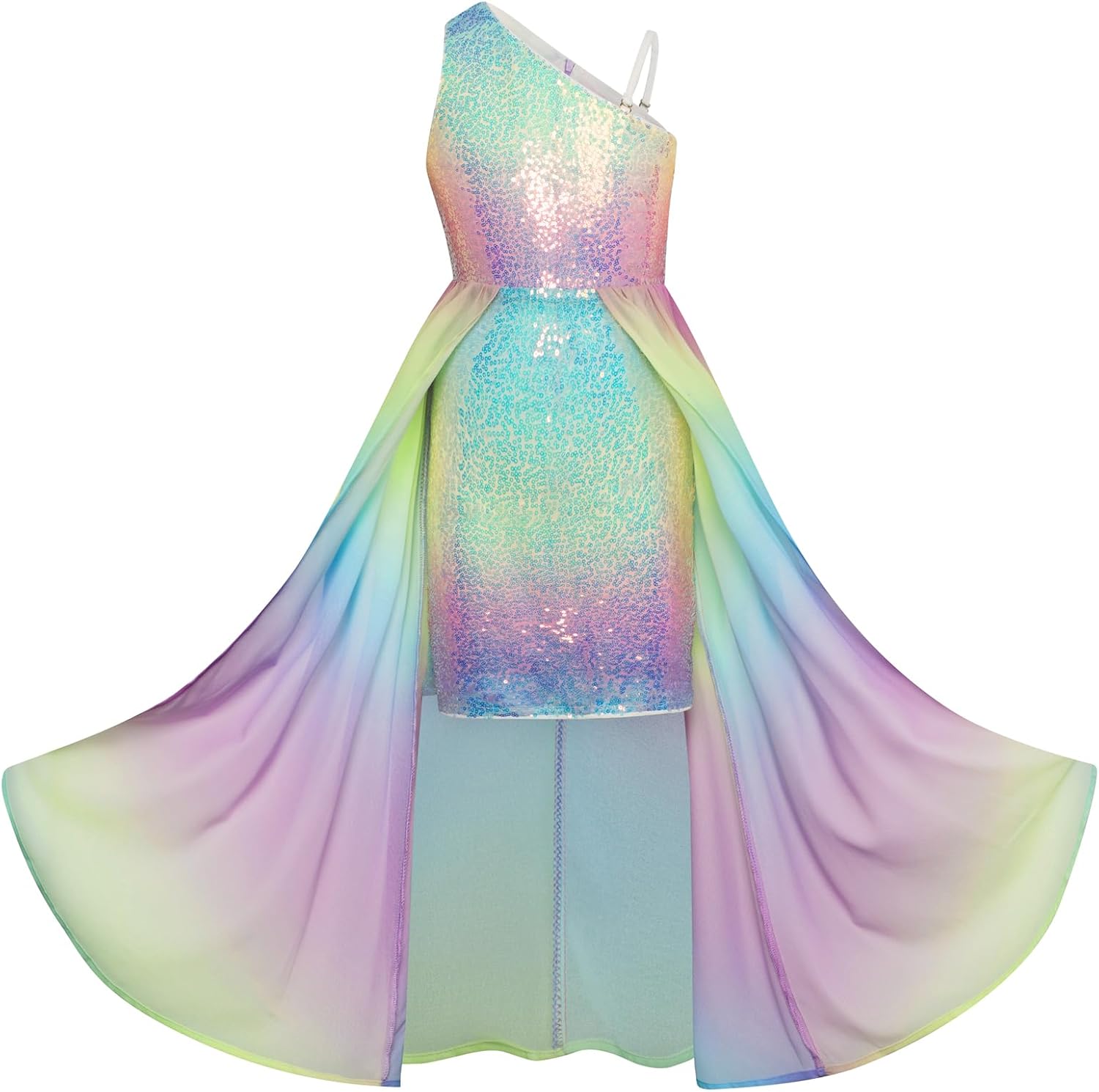 Sequin Formal Dress for Girls - Chic One Shoulder Style