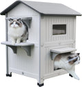 Rockever Luxury Plastic Outdoor Cat House with Escape Door