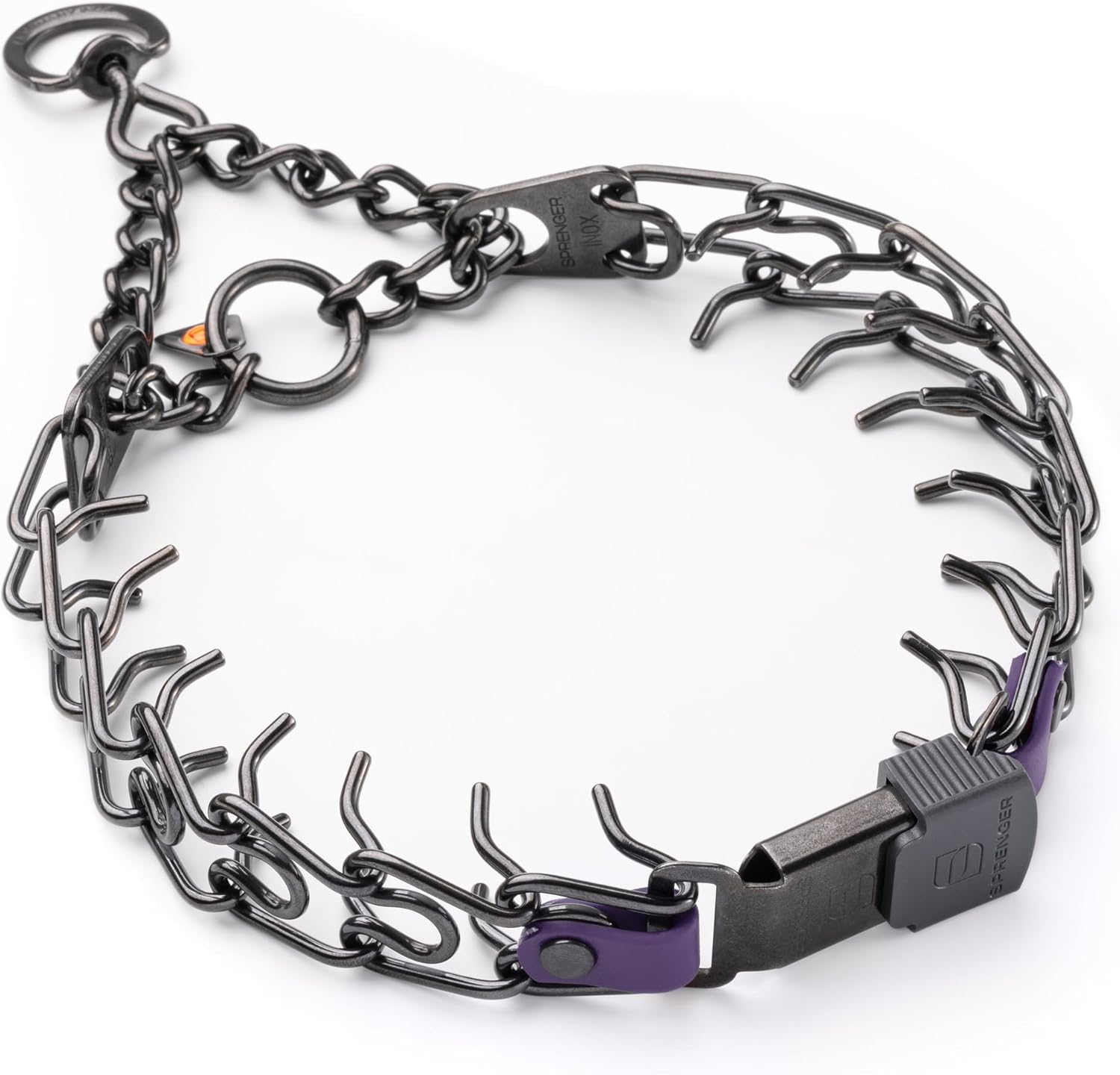 Herm Sprenger Black Stainless Steel Dog Collar for Training
