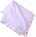 GooseWaddle Luxury Silky Smooth Satin Trim Baby Blanket - Soft Pink