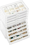 ProCase Earring Holder Organizer Jewelry Box with 10 Drawers - Clear