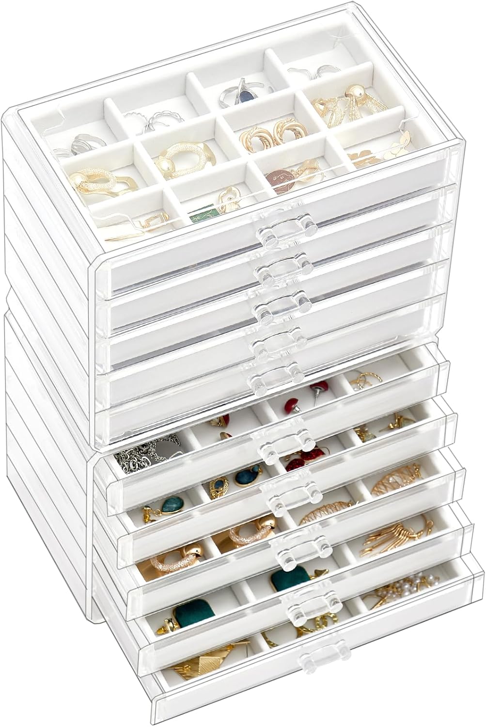 ProCase Earring Holder Organizer Jewelry Box with 10 Drawers