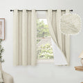 45 Inch Linen Blackout Curtains for Short Cafe Window - Total