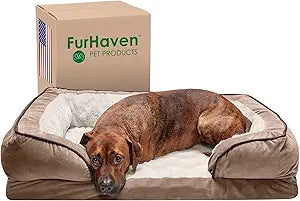 Furhaven Memory Foam Dog Bed for Large Dogs with Washable Cover