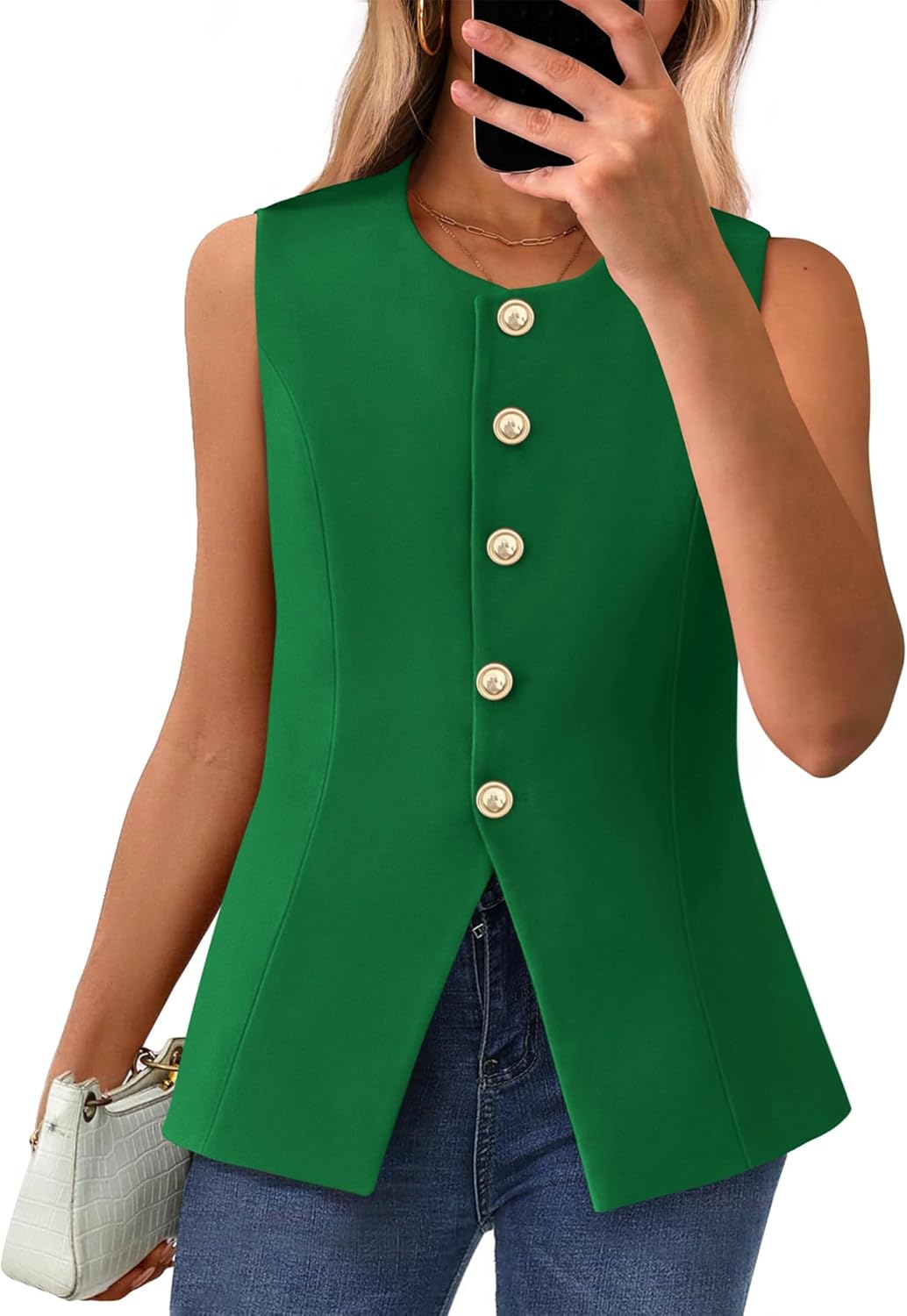 BTFBM Summer Sleeveless Blazer Vest for Women - Stylish Workwear