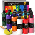 Nicpro 18 Colors Large Acrylic Paint Set - Bulk Artist Bottles