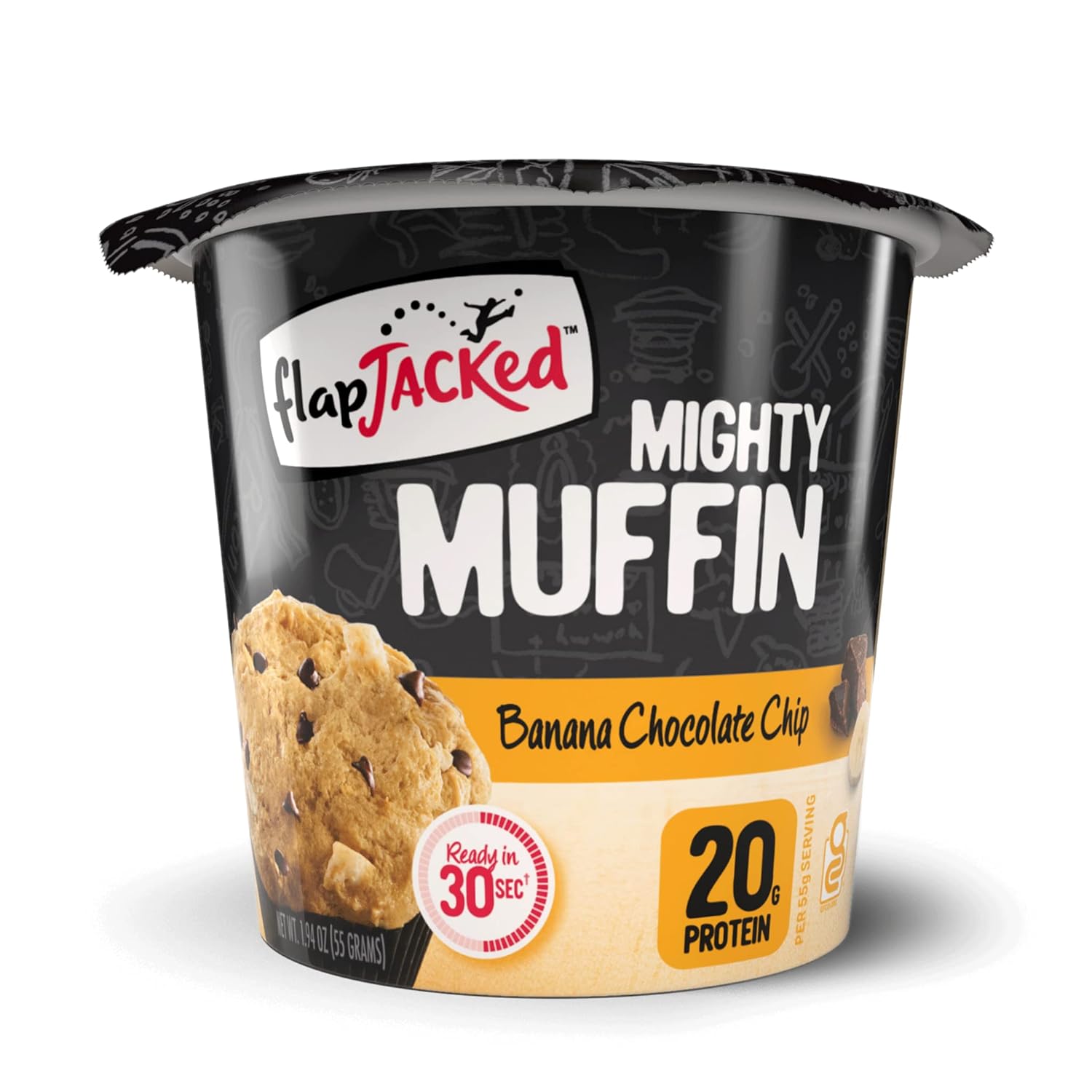 FlapJacked Banana Chocolate Chip Mighty Muffin - Protein Packed Treat