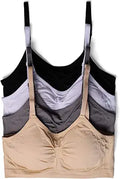 Kalon 4 Pack Womens Nylon Spandex Removable Pads Comfort Cami
