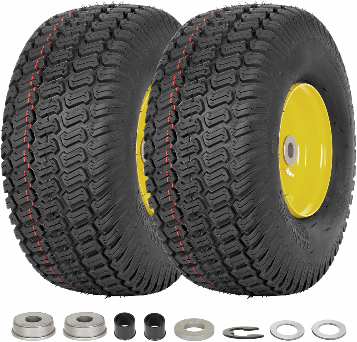 15x6.00-6 Tubeless Front Tire and Wheel Assembly for Mowers