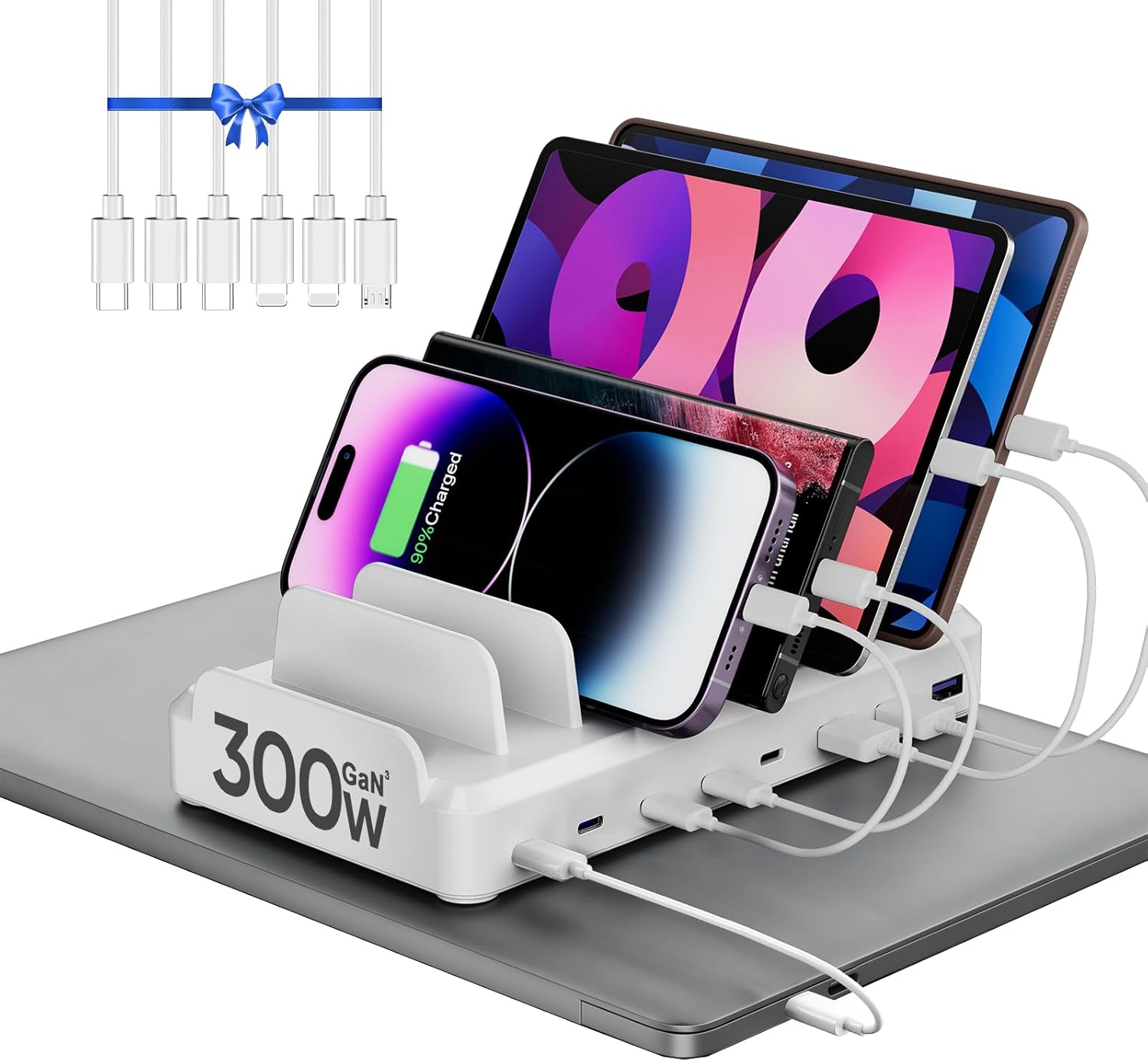 8 Port Fast Charge USB C Station - Organize & Power up! 