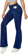 Flare Jeans for Women Stretchy High Waisted Bell Bottoms - Pull On