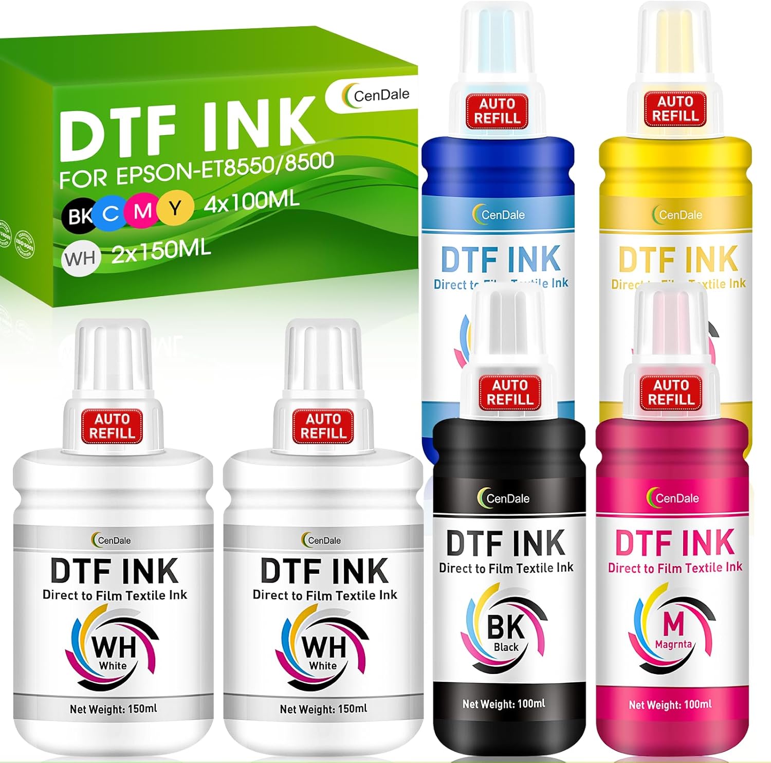 Vibrant Auto-Fill DTF Ink Set for Epson - 700ML